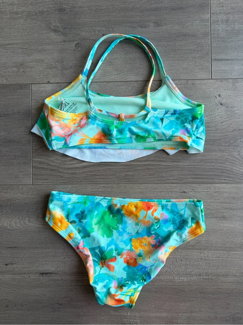 Athleta Girl Lumen Floral Bikini top and bottom - size medium (8-10)